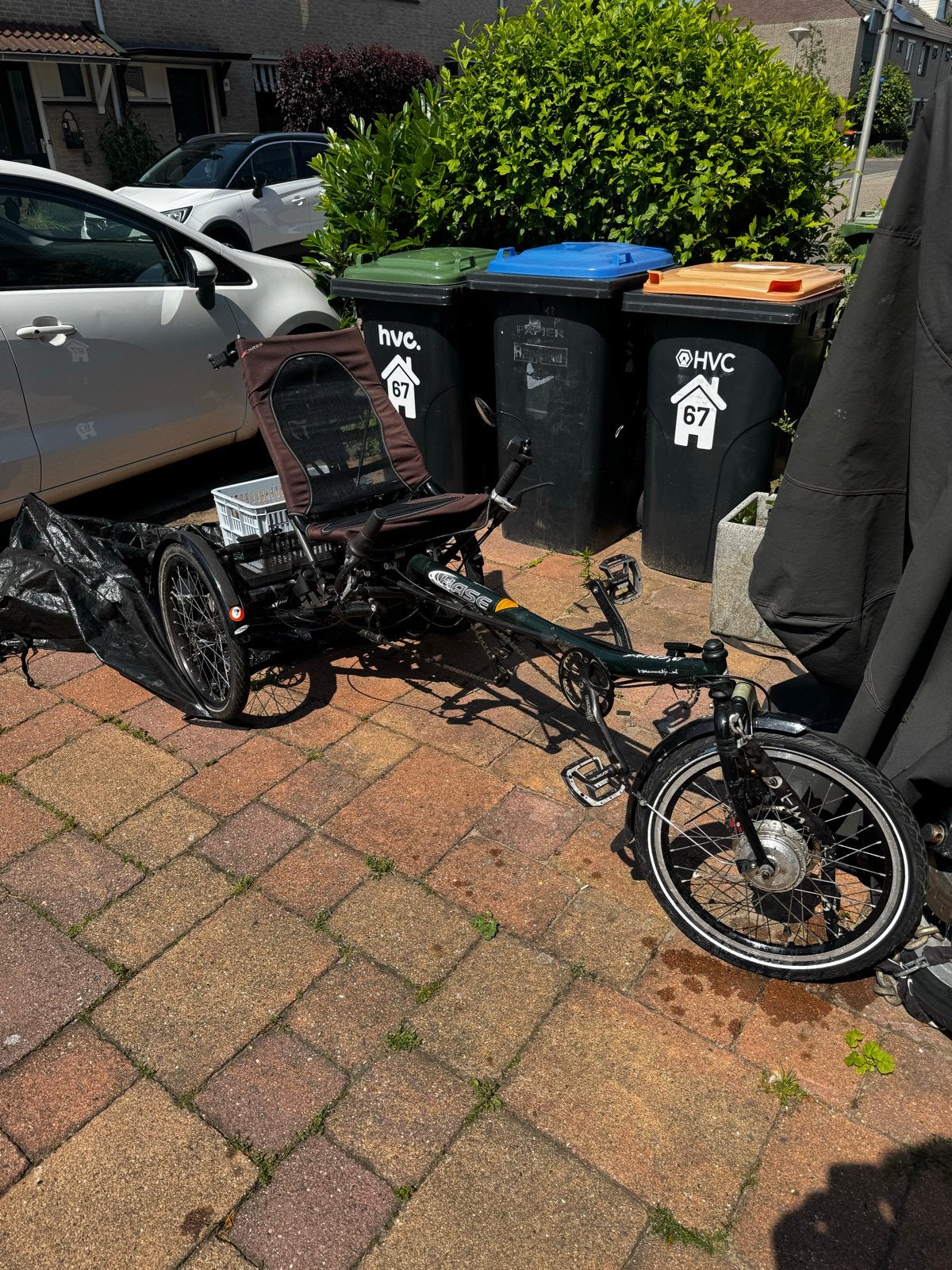 Elektrische ligfiets met 3 wielen en bagagerek, Info@hase.nl, Onderstuur, Zo goed als nieuw, Haarlem