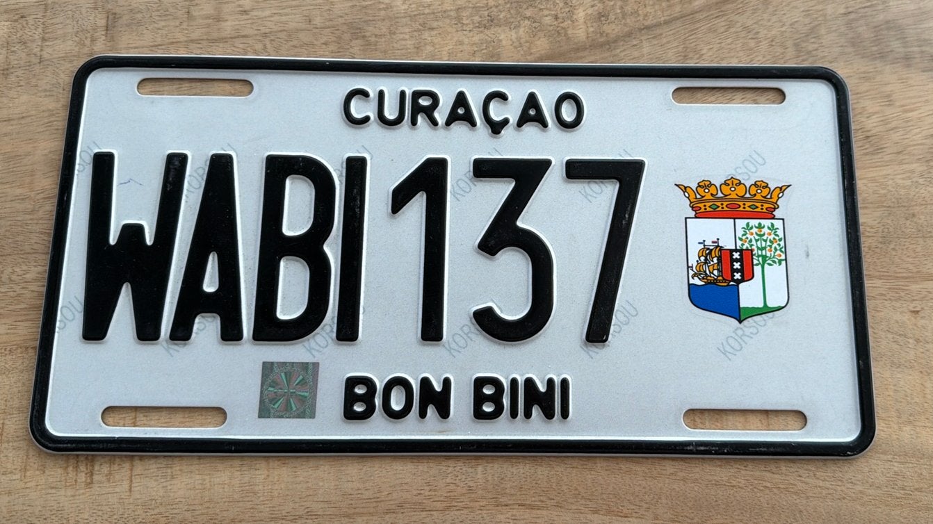 Curacao WABI (oldtimer) kentekenplaat, Ophalen of Verzenden, Zo goed als nieuw, Auto's