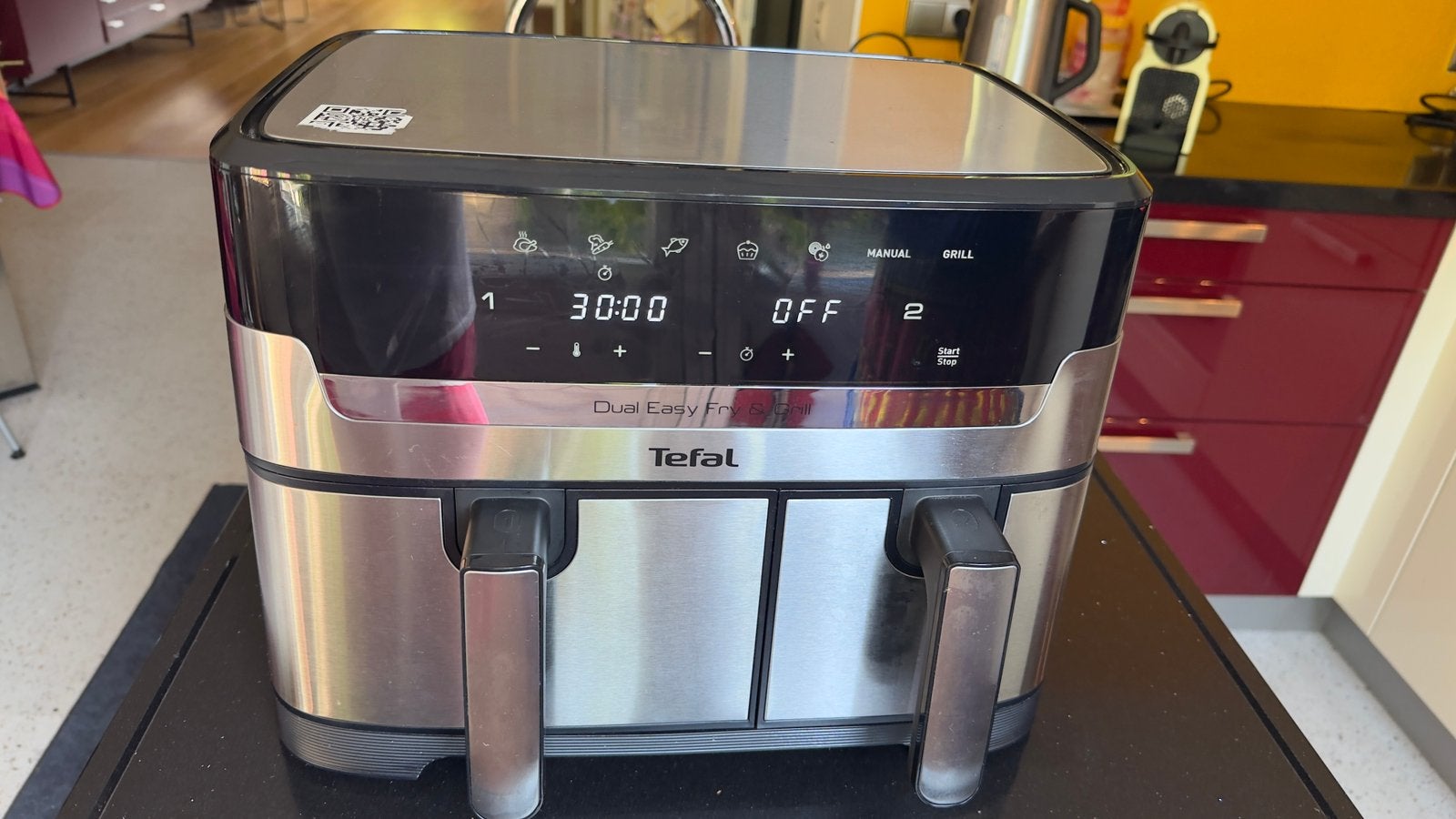 AIRFRYER TEFAL DUAL  XXL EASY FRY&GRILL  EY905D  OPHALEN, Ophalen, Zo goed als nieuw, Airfryer XXL, 1500 gram of meer