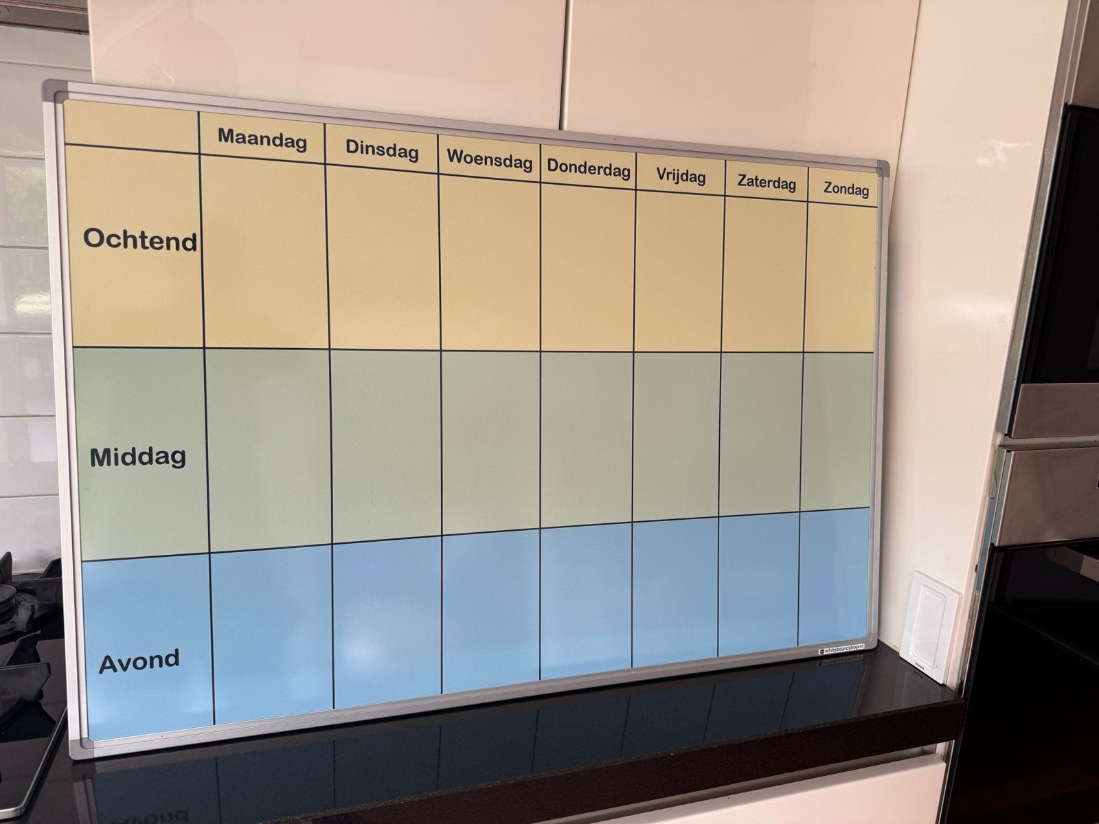 Magnetisch Weekplanbord - dagdelen (whiteboard) – 60x90cm, Ophalen of Verzenden, Zo goed als nieuw, Whiteboard