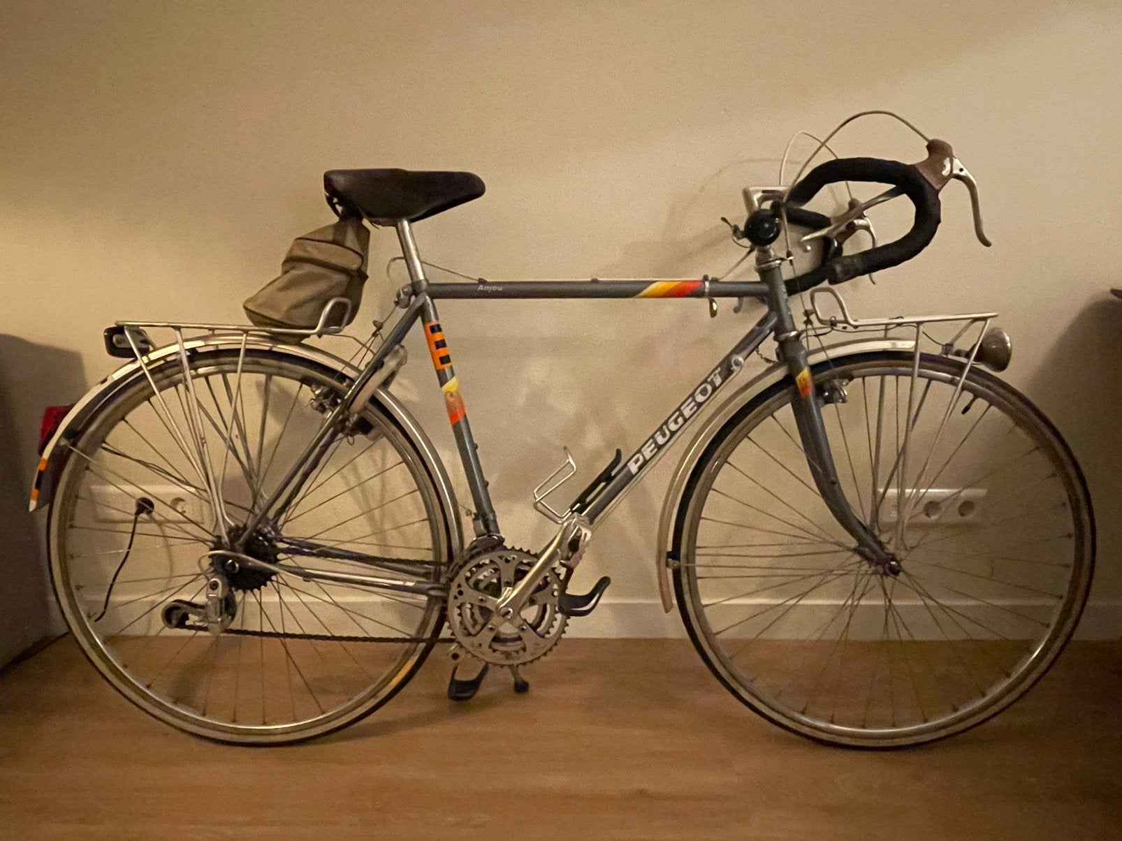 Peugeot Anjou vintage racefiets 54 cm opknapper schuurvondst, 28 inch, Gebruikt, Staal, 15 tot 20 versnellingen