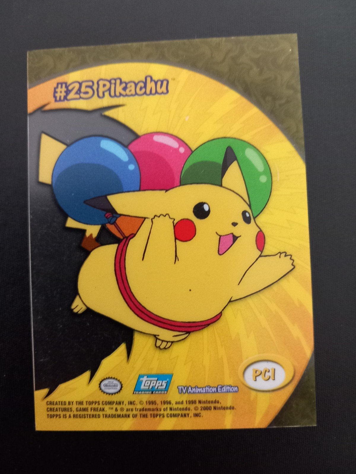 Pikachu #25 Topps TV Animation Edition Pokémon kaart, Ophalen of Verzenden, Zo goed als nieuw, Losse kaart