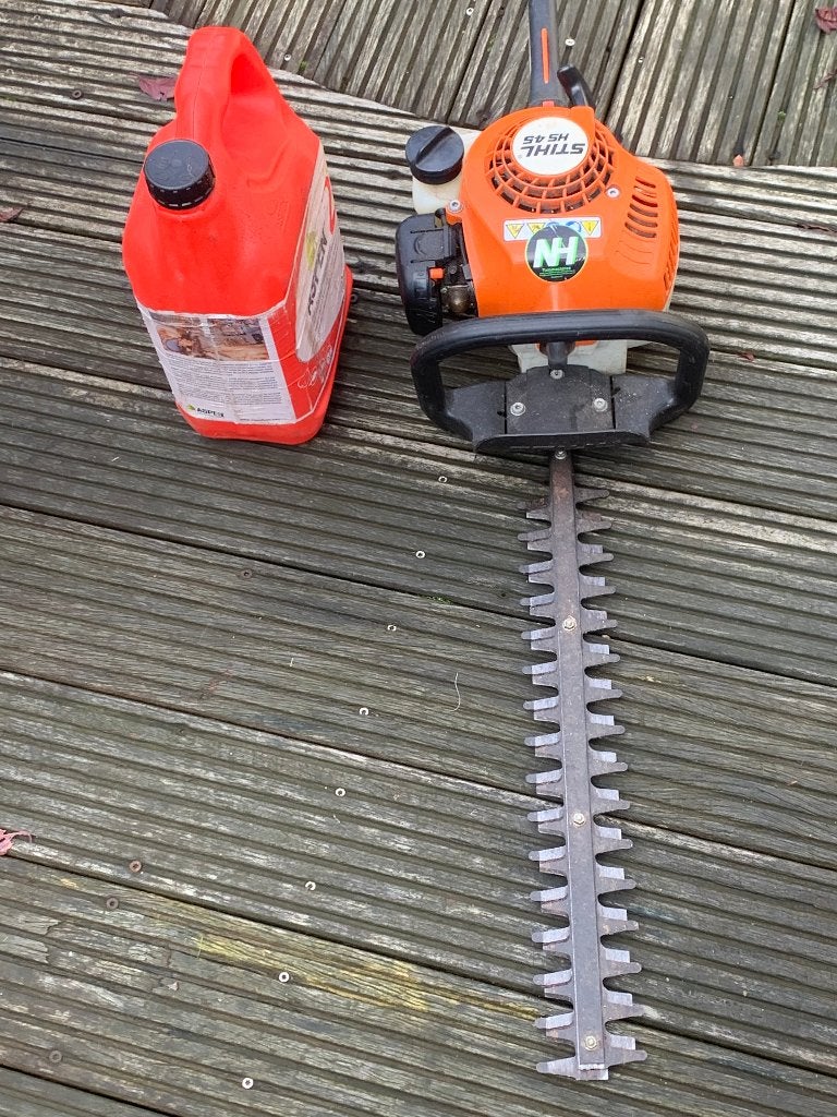 Stihl heggeschaar benzine ivm verhuizing, Ophalen, Gebruikt, Benzine, Stihl