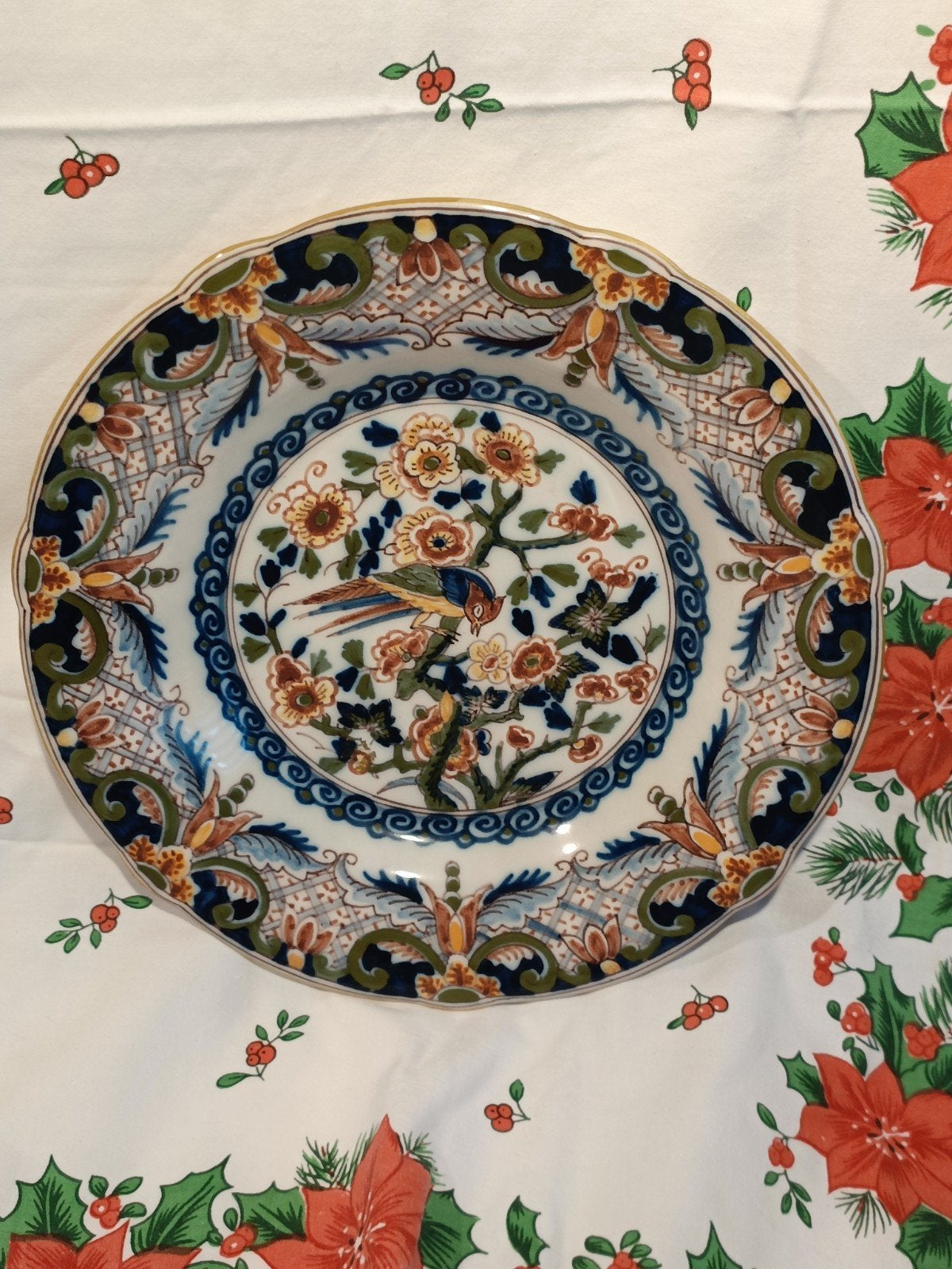 Prachtig Makkum Sierbord met Vogel en Bloemenmotief, Ophalen of Verzenden