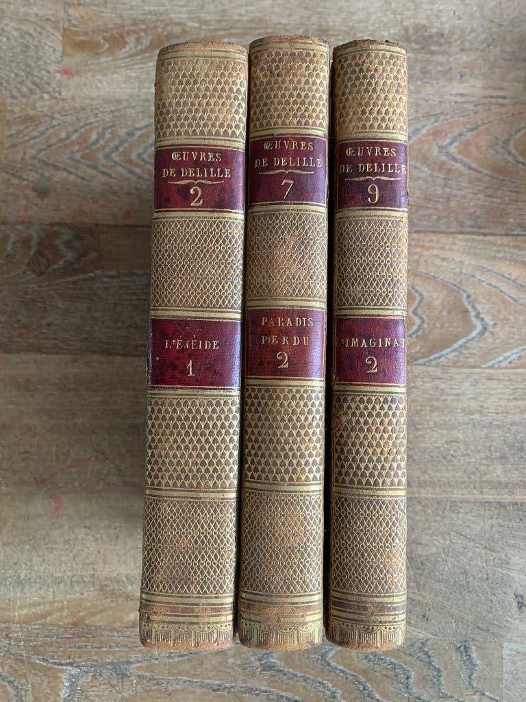 Delille drie fraaie decoratieve leren banden 1804 1806, Ophalen of Verzenden