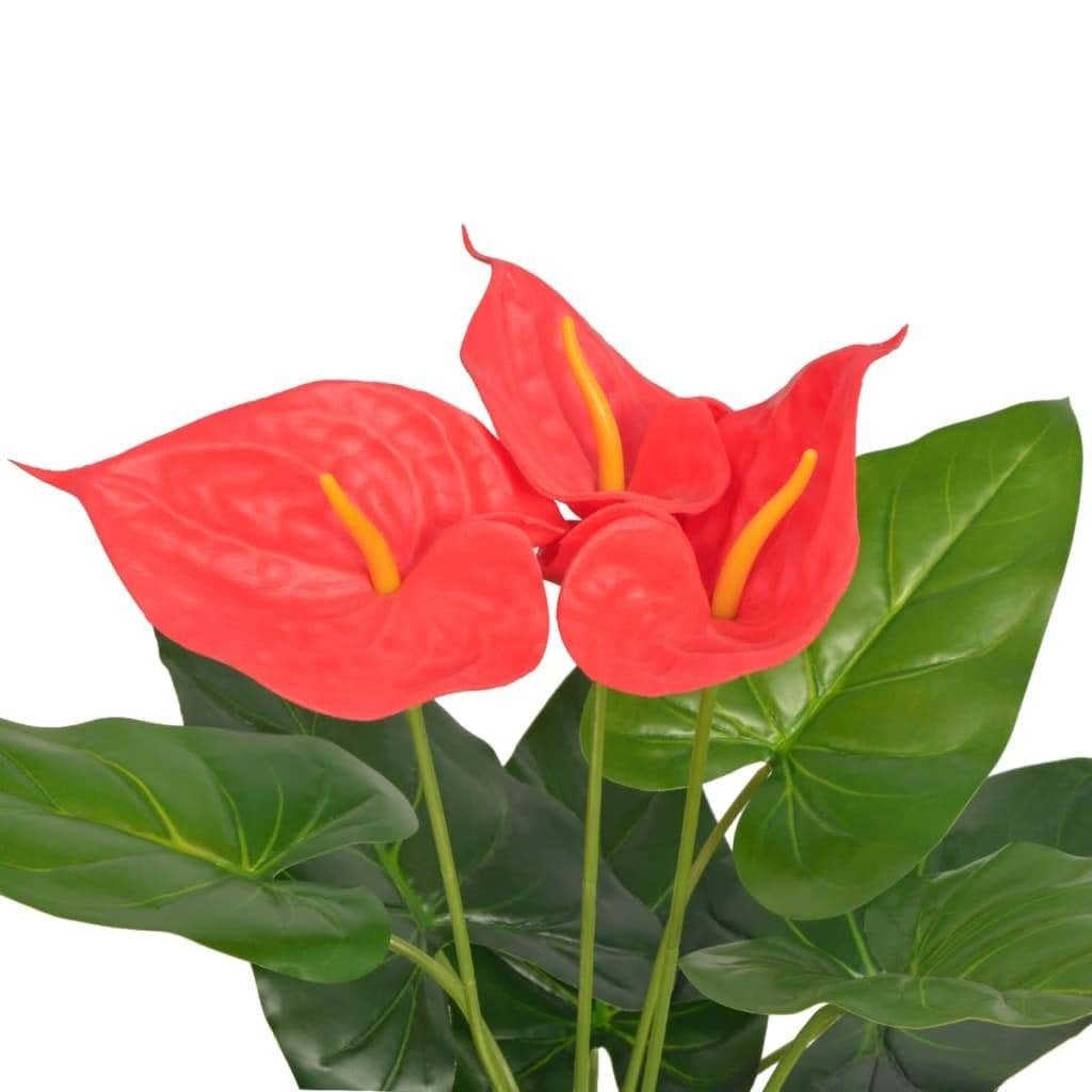 Kunstplant anthurium kamerplant 45 cm rood GRATIS BEZORGD!, Binnen, 45 cm, Verzenden, Onderhoudsvrij