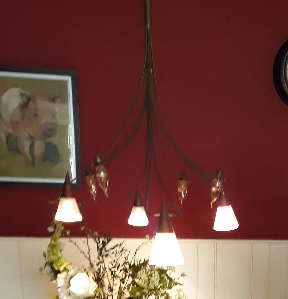 Pieter Spruyt Maastricht, plafondlamp/ laaiende luchter, Ophalen, Zo goed als nieuw, Glas, 75 cm of meer