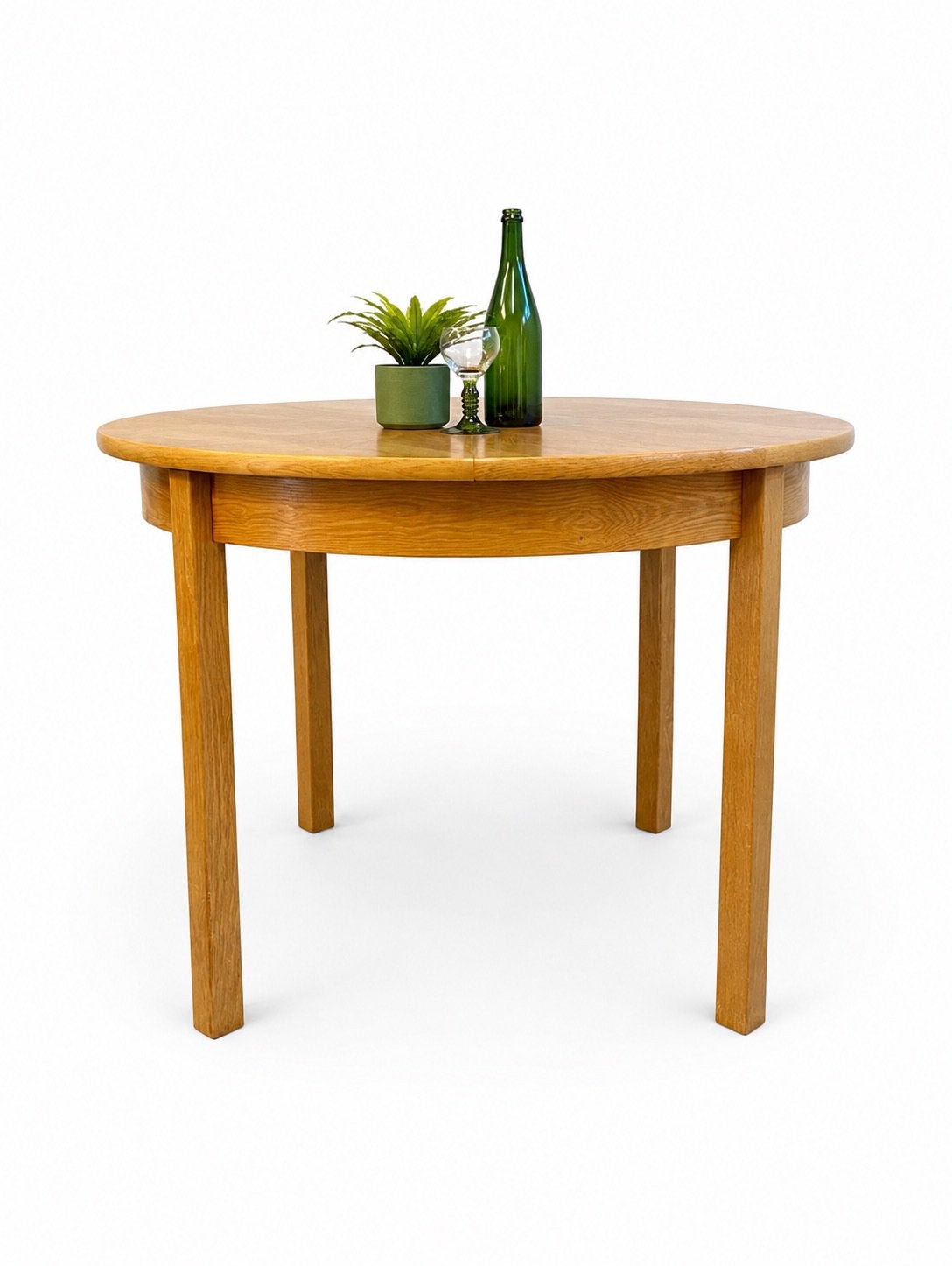 Vintage eethoek uittrektafel rond ovaal stoelen jaren 70, Ophalen