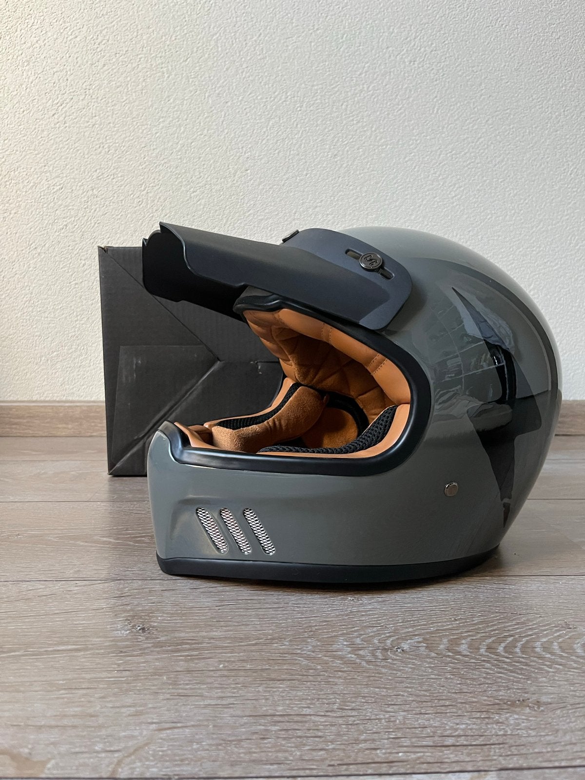 CoolGarage Retro Cross Helm ECE Maat XS valt als S/M - Nieuw, Motoren, Kleding | Motorkleding, Ophalen of Verzenden, Tweedehands