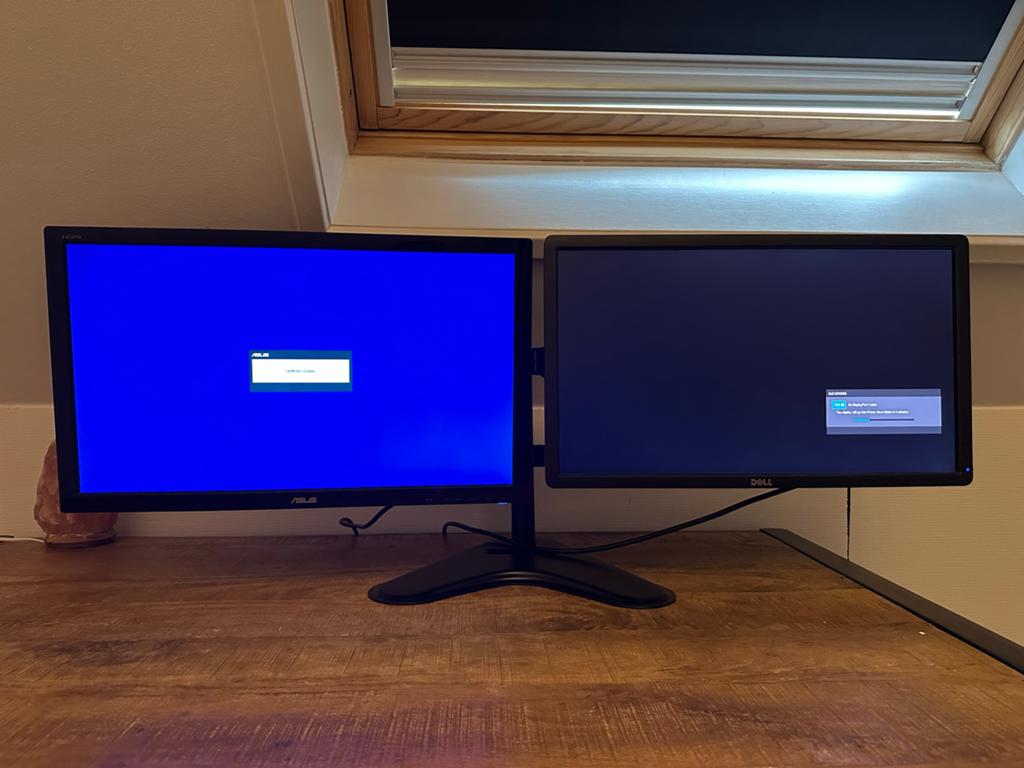 2x monitor Asus en Dell met steun, Gebruikt, IPS, Full HD, Ophalen of Verzenden