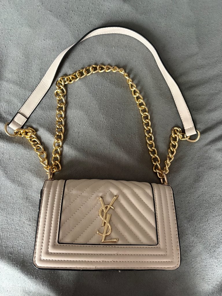 YSL tas, Ophalen of Verzenden, Zo goed als nieuw, Beige, Schoudertasje