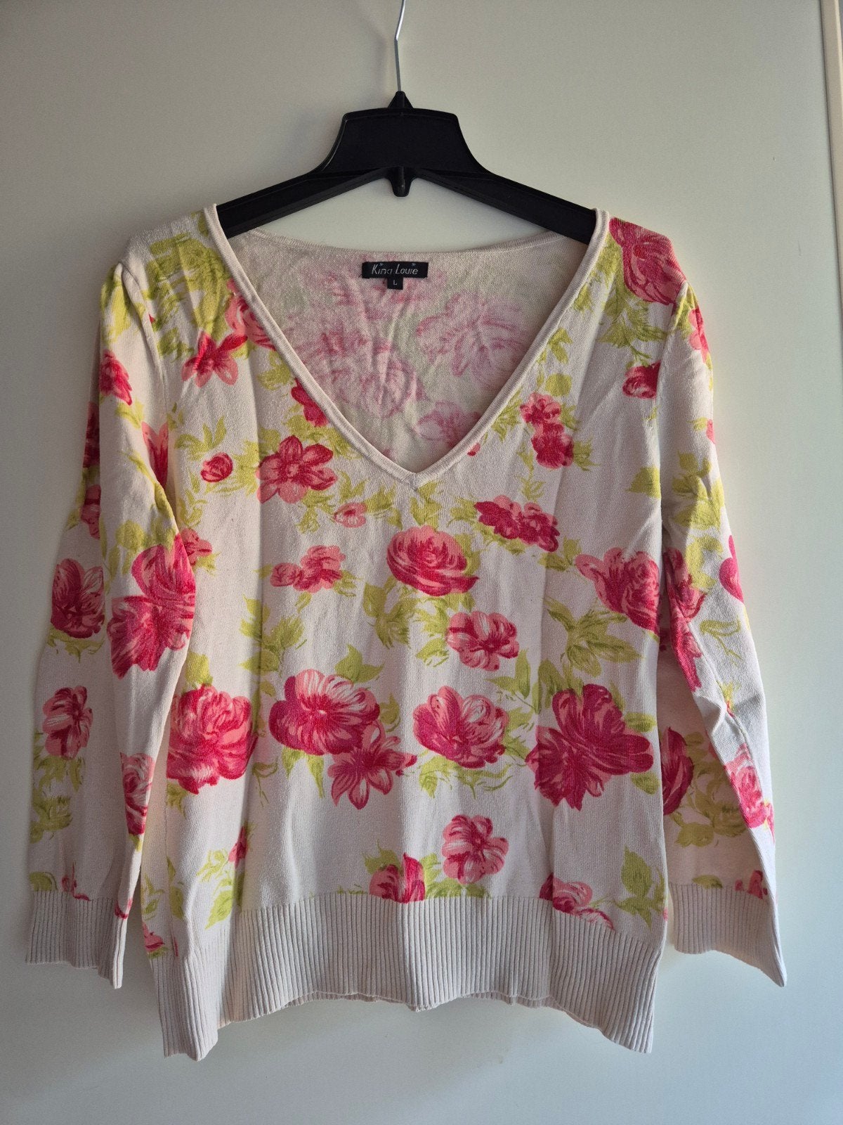 King Louie trui met bloemenprint, maat L, Kleding | Dames, Truien en Vesten, Meerkleurig, Maat 42/44 (L), Ophalen of Verzenden
