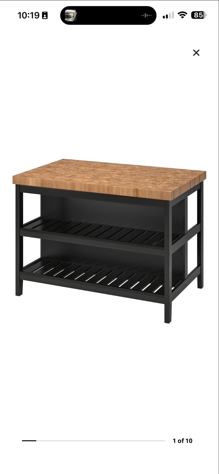 IKEA Vadholma Keukeneiland - Zwart/Eiken in De Pijp, Ophalen, Hout, IKEA, Keukentrolley