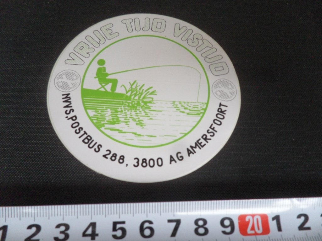 sticker vrije tijd vistijd NVVS amersfoort strip hengelsport, Ophalen of Verzenden, Zo goed als nieuw