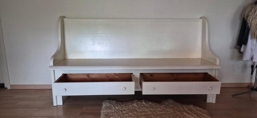 American Vintage Houten Bank (Amish Crafted) Wit Gelakt, Ophalen