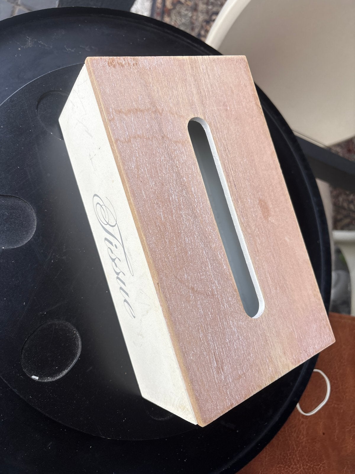 Houten tissuebox met 'Tissue' opdruk, Hout, Gebruikt, Ophalen of Verzenden, Landelijk