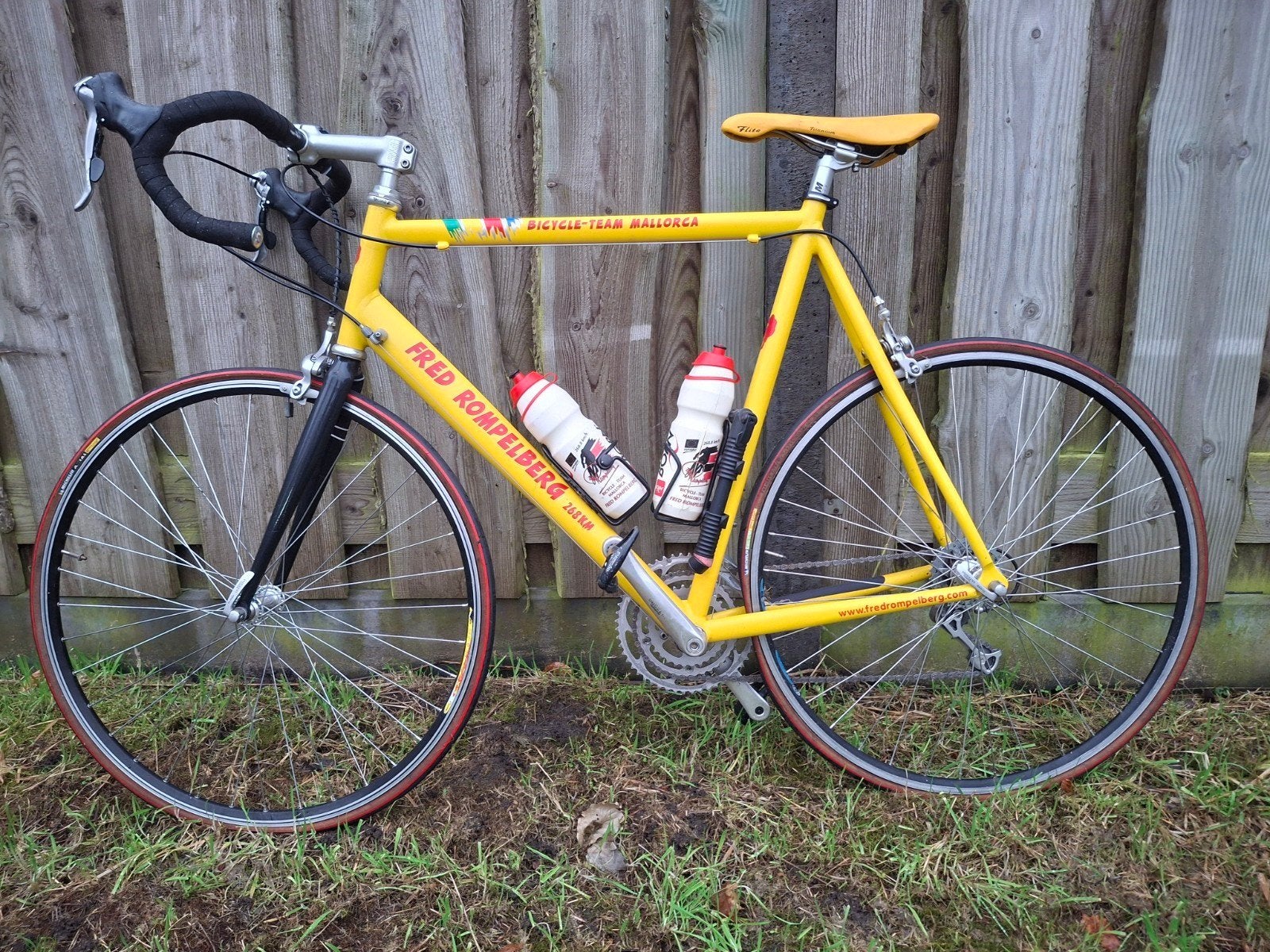 Fred Rompelberg racefiets - Geel, gebruikt, Ophalen of Verzenden