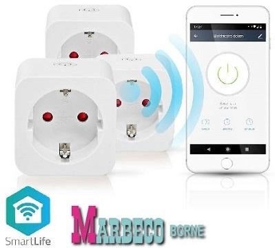 SmartLife Wi-Fi Smart Stekker, Stopcontact, 3-pack 3680 watt, Nedis SmartLife, 60 watt of meer, Overige typen, Nieuw