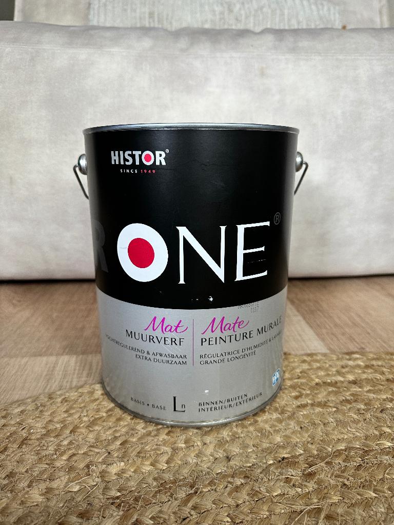 Grote blik Histor One muurverf mat 5 L, Nieuw, Ophalen of Verzenden, Verf, Roze
