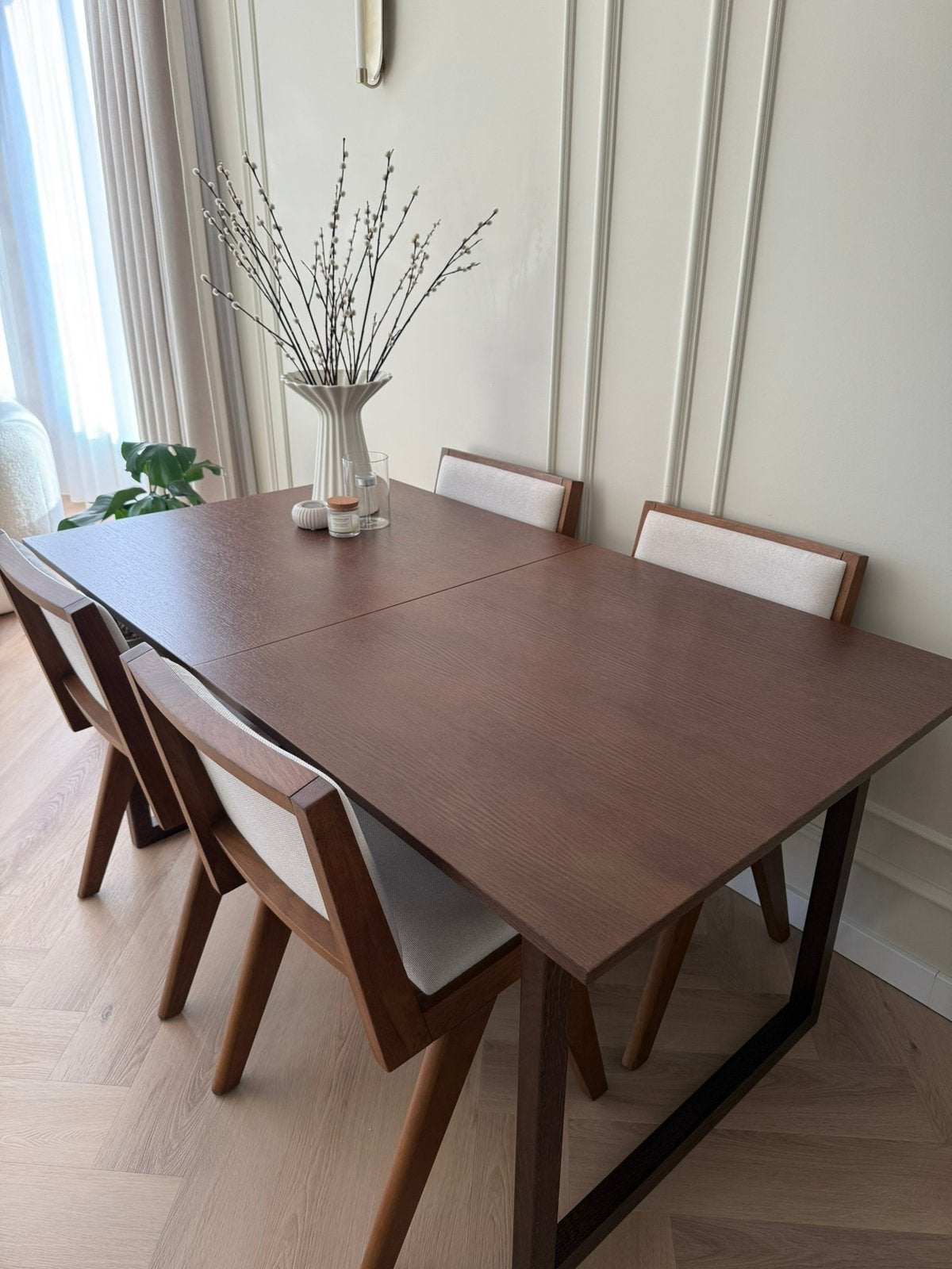 Uitschuifbare eettafel Westwing Calla, Ophalen, Overige materialen, 200 cm of meer, 50 tot 100 cm