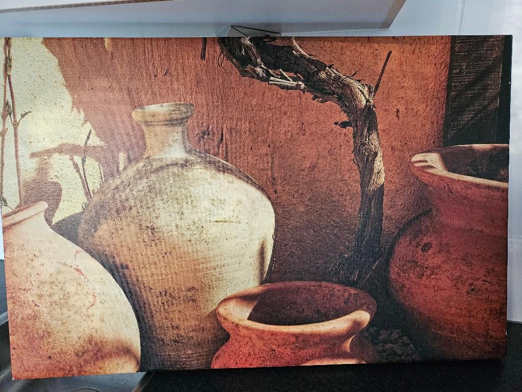 Prachtig canvas schilderij kruiken heel groot en nieuw, Ophalen, Nieuw, 125 cm of meer, Schilderij