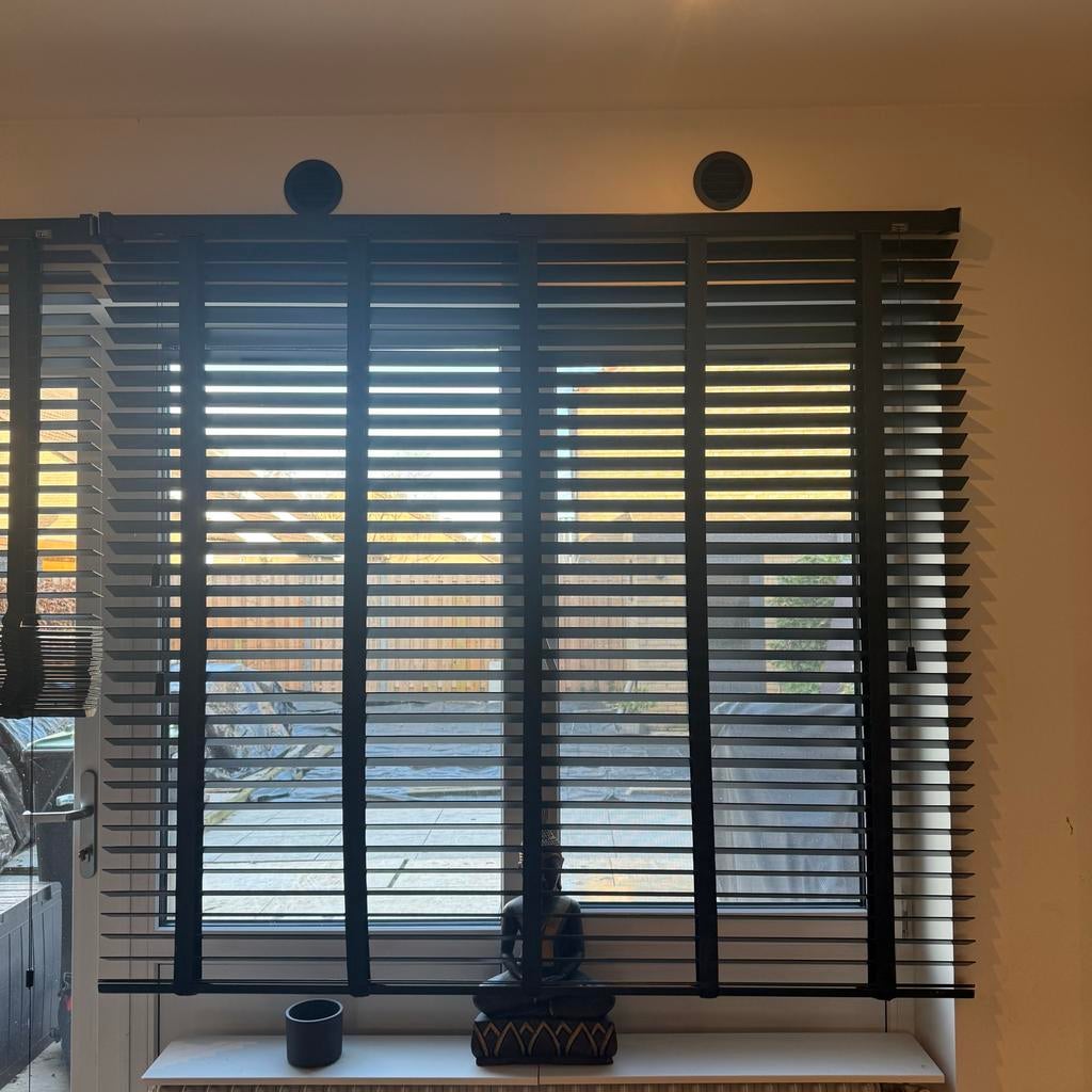 Houten Lamellen (5cm)  160x175 cm, Ophalen, Gebruikt, Zwart, 150 tot 200 cm