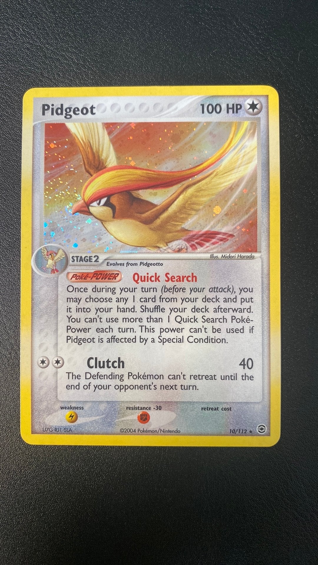Pokemon pidgeot holo 10/112 ex firered leafgreen, Ophalen of Verzenden, Gebruikt, Losse kaart
