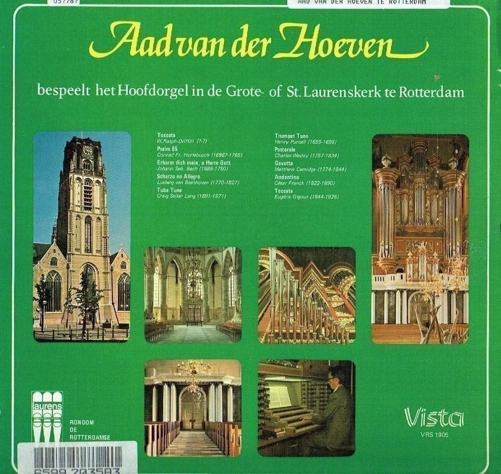 Aad van der Hoeven–Bespeelt orgel St.Laurenskerk Rotterdam, Kamermuziek, Verzenden, Zo goed als nieuw, 12 inch