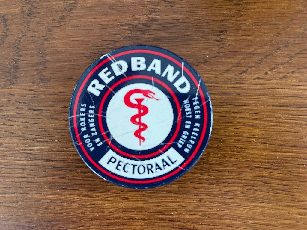 Antiek Blikje "Red Band" 'Pectoraal' "Jaren 60", Verzamelen, Ophalen of Verzenden, Zo goed als nieuw, Overige