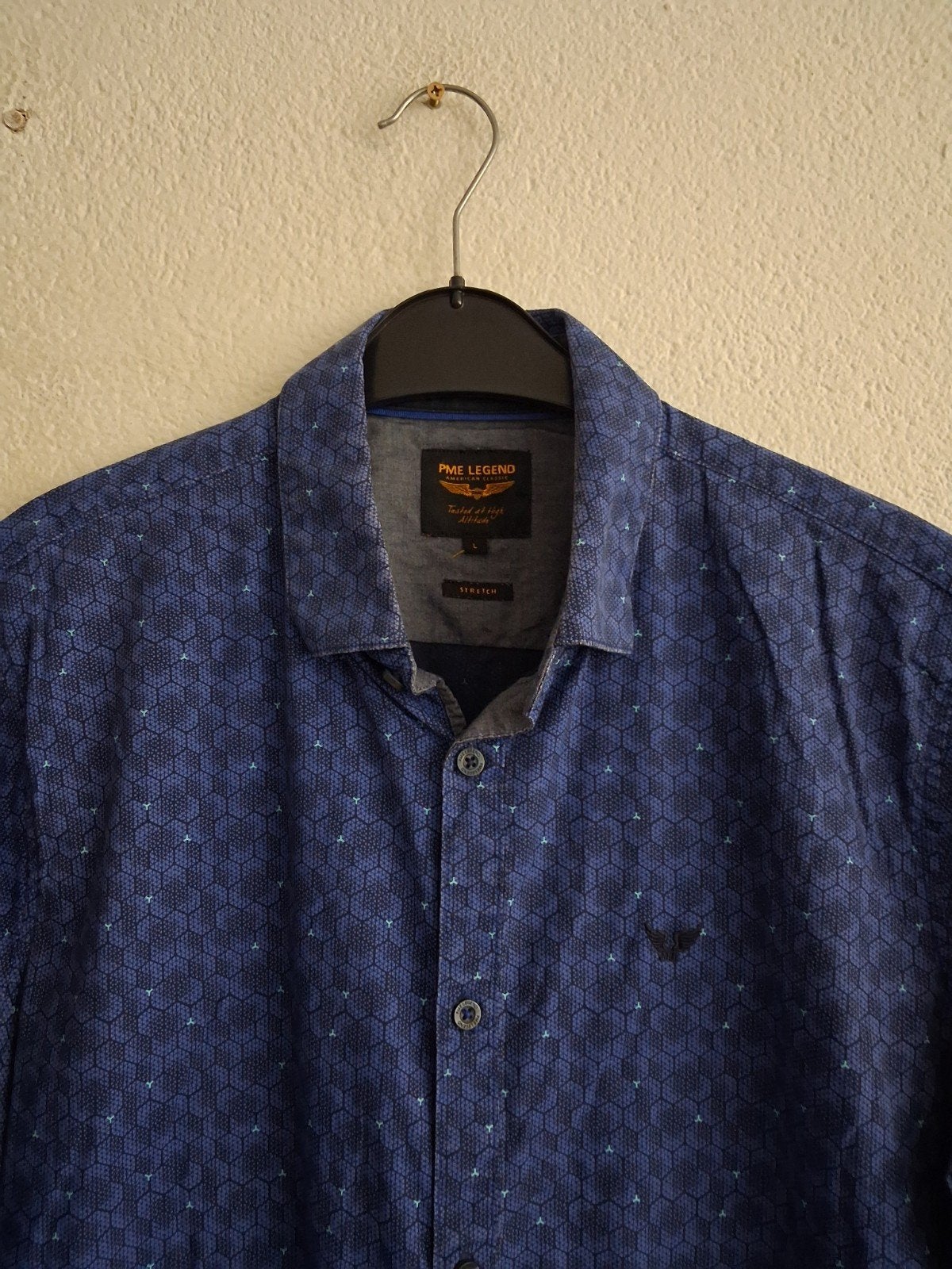 PME Legend heren overhemd - Blauw met patroon, Blauw, Ophalen of Verzenden, Zo goed als nieuw, PME Legend