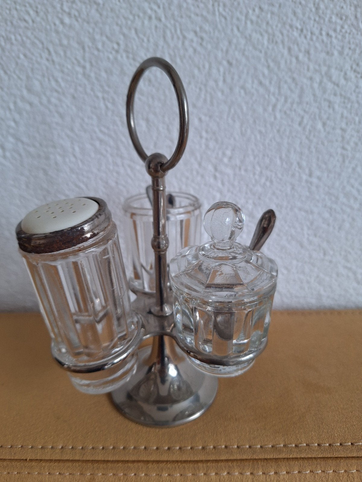 Vintage kruidenrekje zout peper mosterd, Ophalen