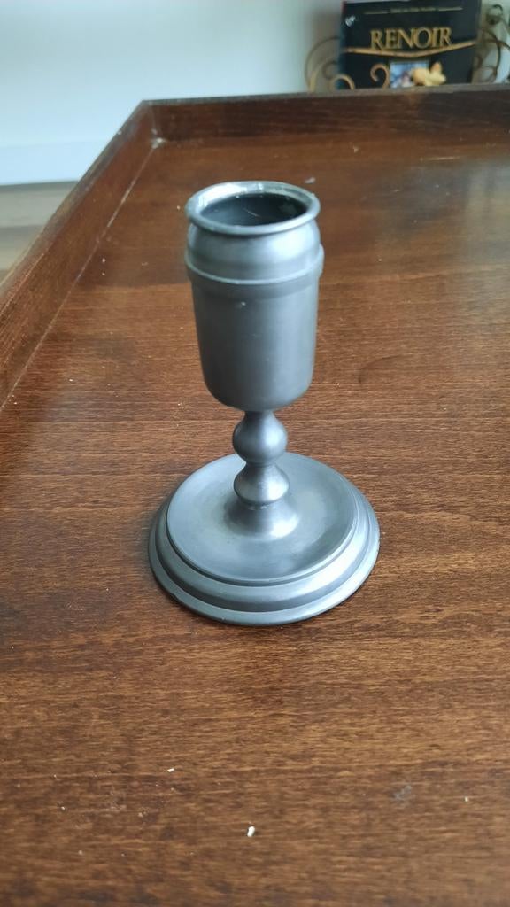 Oude tinnen kandelaar Royal Holland Pewter Daalderop 10 cm, Verzenden