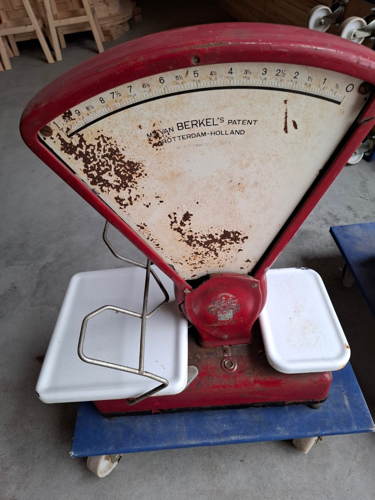 Vintage Berkel weegschaal, Ophalen