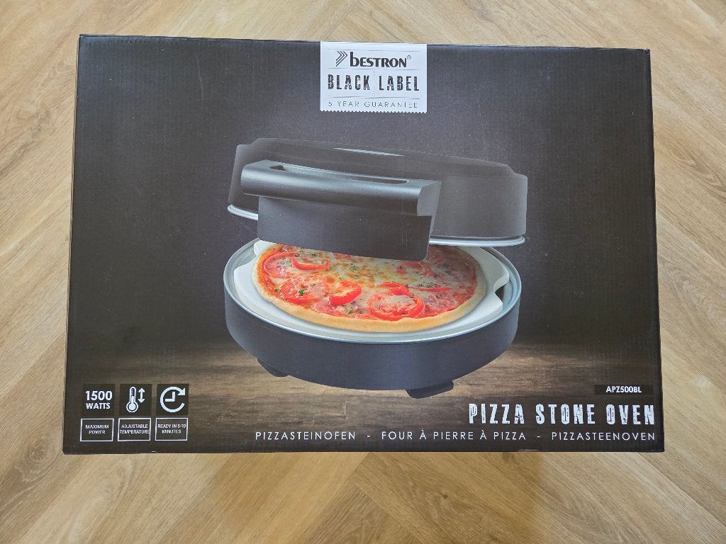 Bestron Pizza Steenoven APZ500BL - Nieuw in doos!, Minder dan 45 cm, Overige merken, Pizzaoven, Nieuw