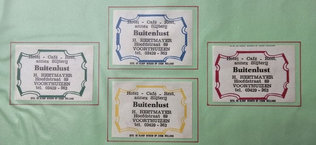 Hotel Café Rest Slijterij Buitenlust H.Heetmayer Voorthuizen, Ophalen of Verzenden, Zo goed als nieuw, Luciferdoosjes of -merken