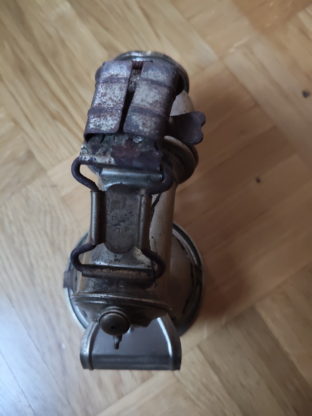 Antieke mijnwerkerslamp - Carbidlamp, Antiek en Kunst, Antiek | Lampen, Ophalen of Verzenden