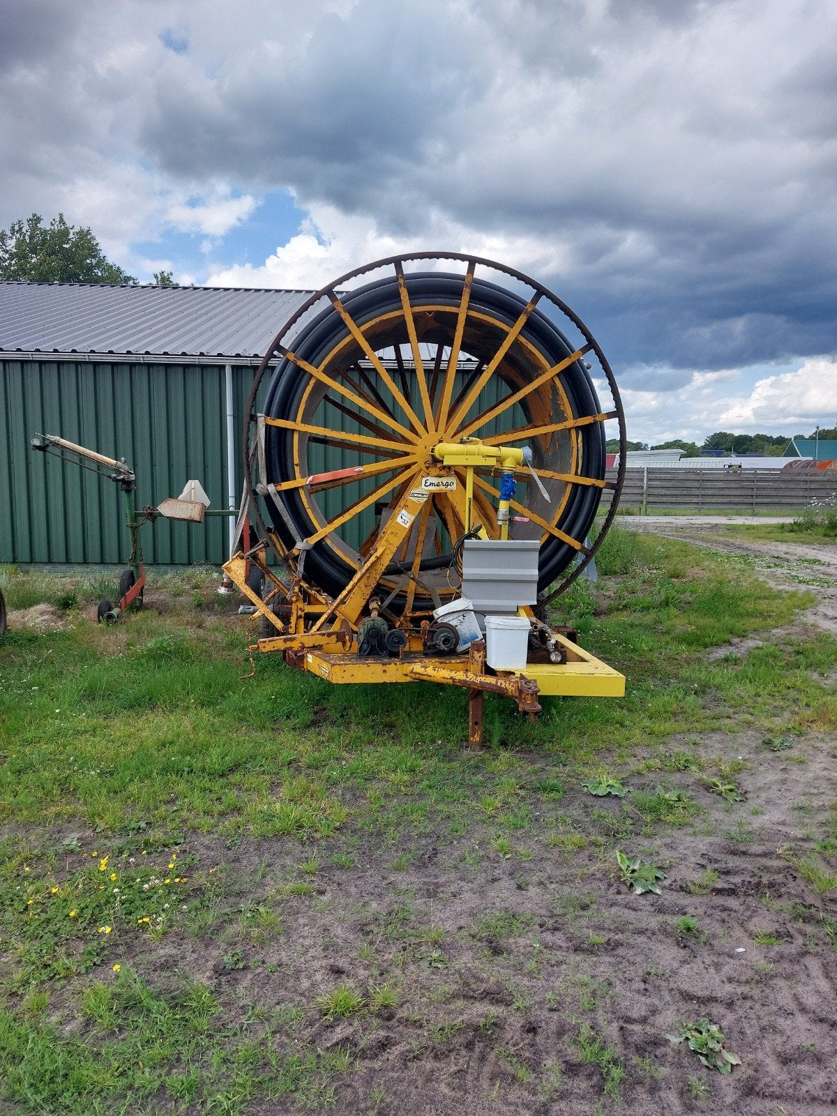 Emergo beregeningshaspel 350m 90mm slang met Landini pomp, Ophalen, Akkerbouw, Beregening en Drainage