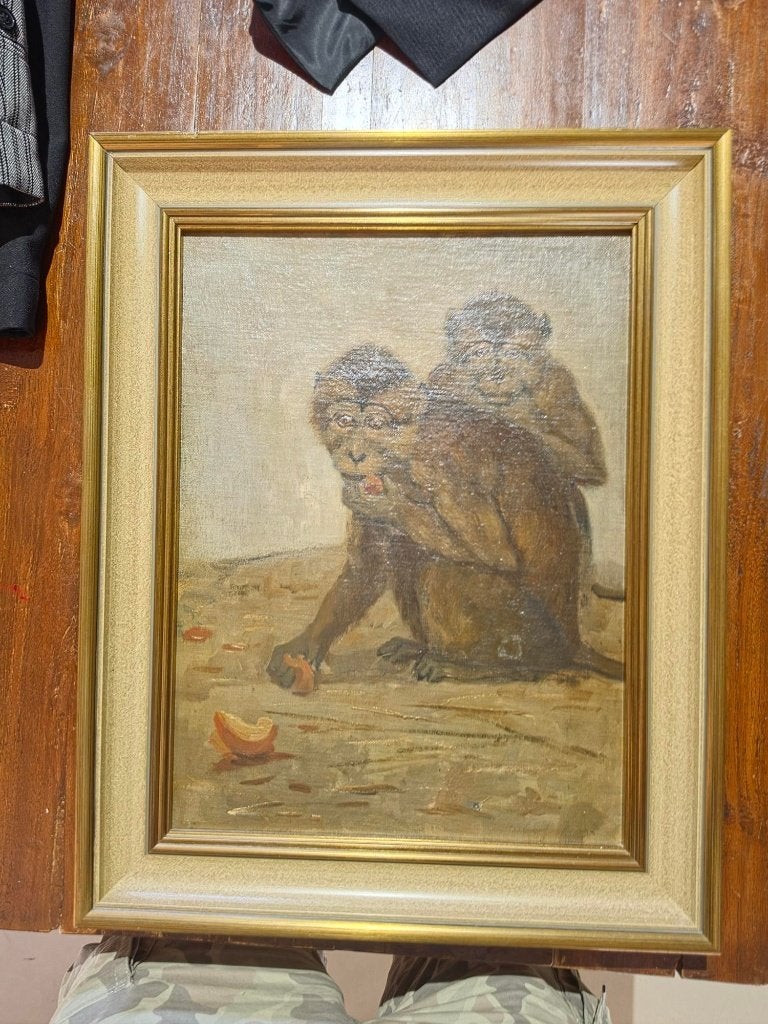 schilderij copy Cornelis jan mension, Ophalen, Bijzondere lijst, Dieren, Olieverf