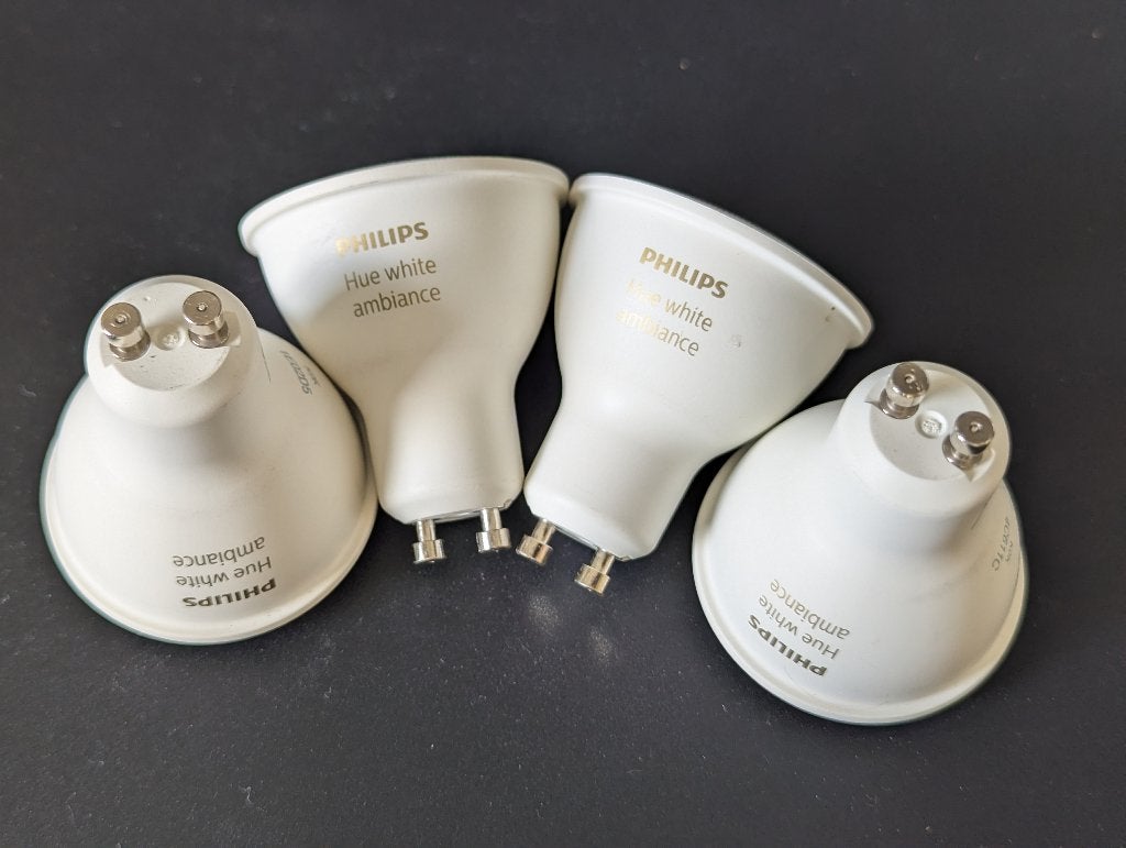 Philips Hue White Ambiance GU10 9290019533, 4 stuks, Ophalen of Verzenden, Zo goed als nieuw, Overige fittingen, Led-lamp