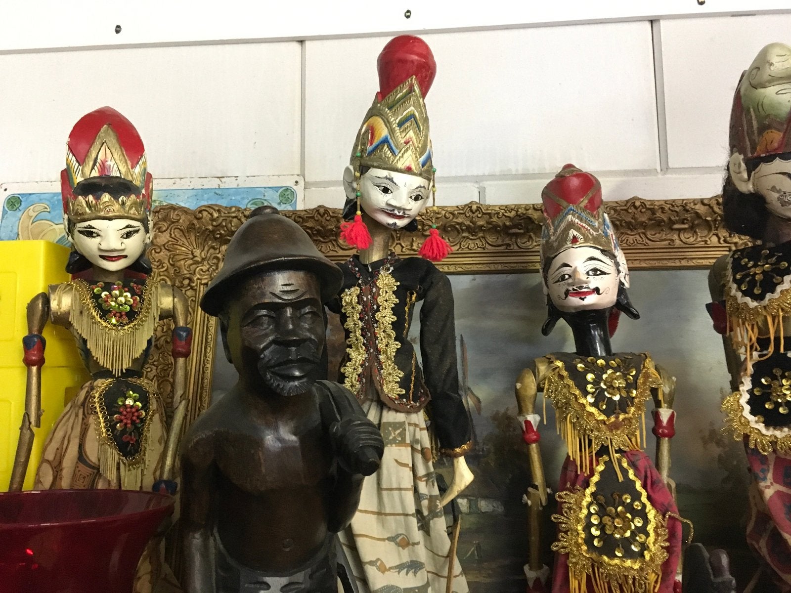Negen antieke Wajangpoppen uit Indonesië, Ophalen of Verzenden