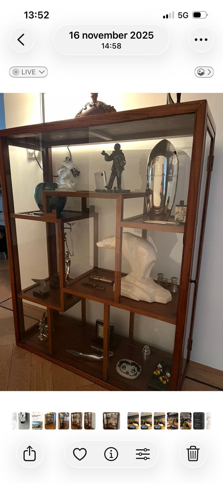 Vitrine rozenhout, Huis en Inrichting, Met deur(en), 100 tot 150 cm, 25 tot 50 cm, 50 tot 100 cm