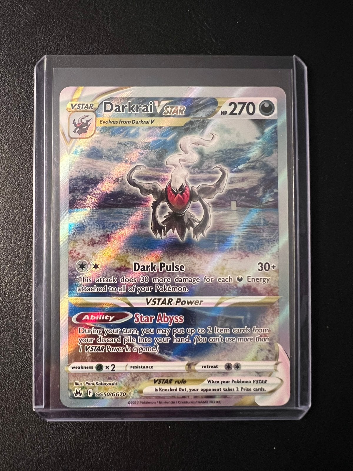 Darkrai VSTAR GG50/GG70 Crown Zenith, Ophalen of Verzenden, Zo goed als nieuw, Losse kaart