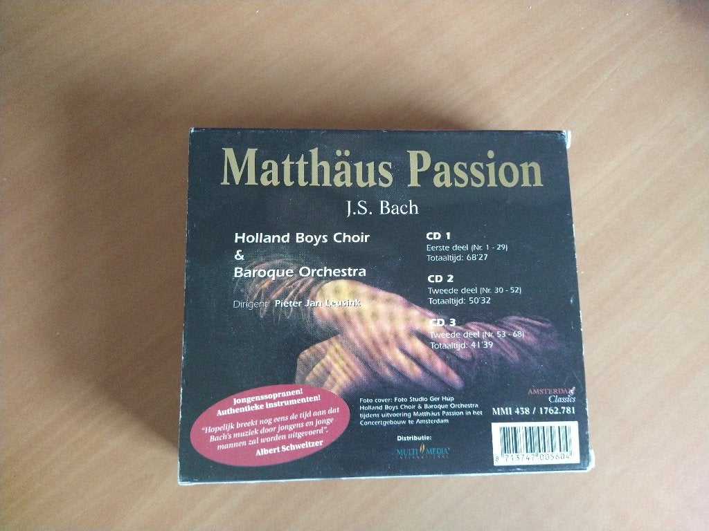3 CD-BOX Johann Sebastian Bach. Matthäus Passion, Ophalen of Verzenden, Zo goed als nieuw, Koren of Klassiek