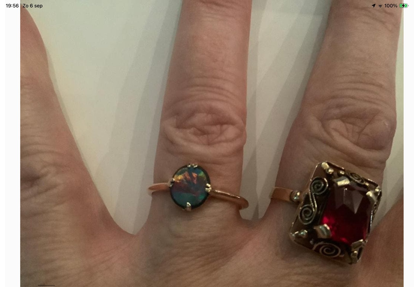 Prachtige vintage gouden ring Australische Opaal 14 k goud, Verzenden, Met edelsteen, Dame, Goud