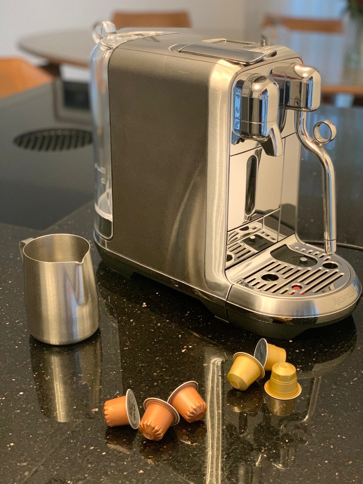 Nespresso Creatista Plus - Zilveren koffiemachine, Witgoed en Apparatuur, Koffiezetapparaten, Ophalen, Gebruikt, Koffiemachine