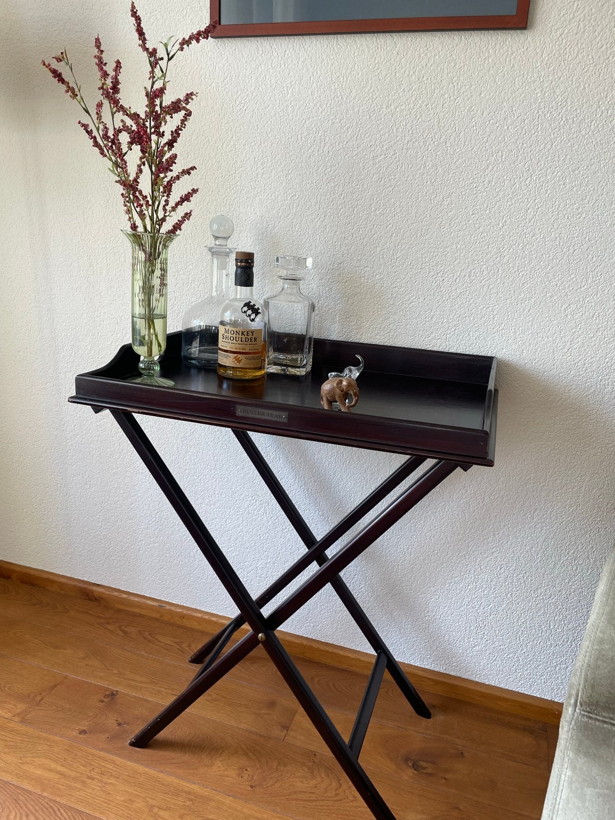 Klassieke Butler Tray Tafel - Opvouwbaar Serveerblad, Ophalen, Gebruikt, 55 tot 75 cm, 60 cm of meer
