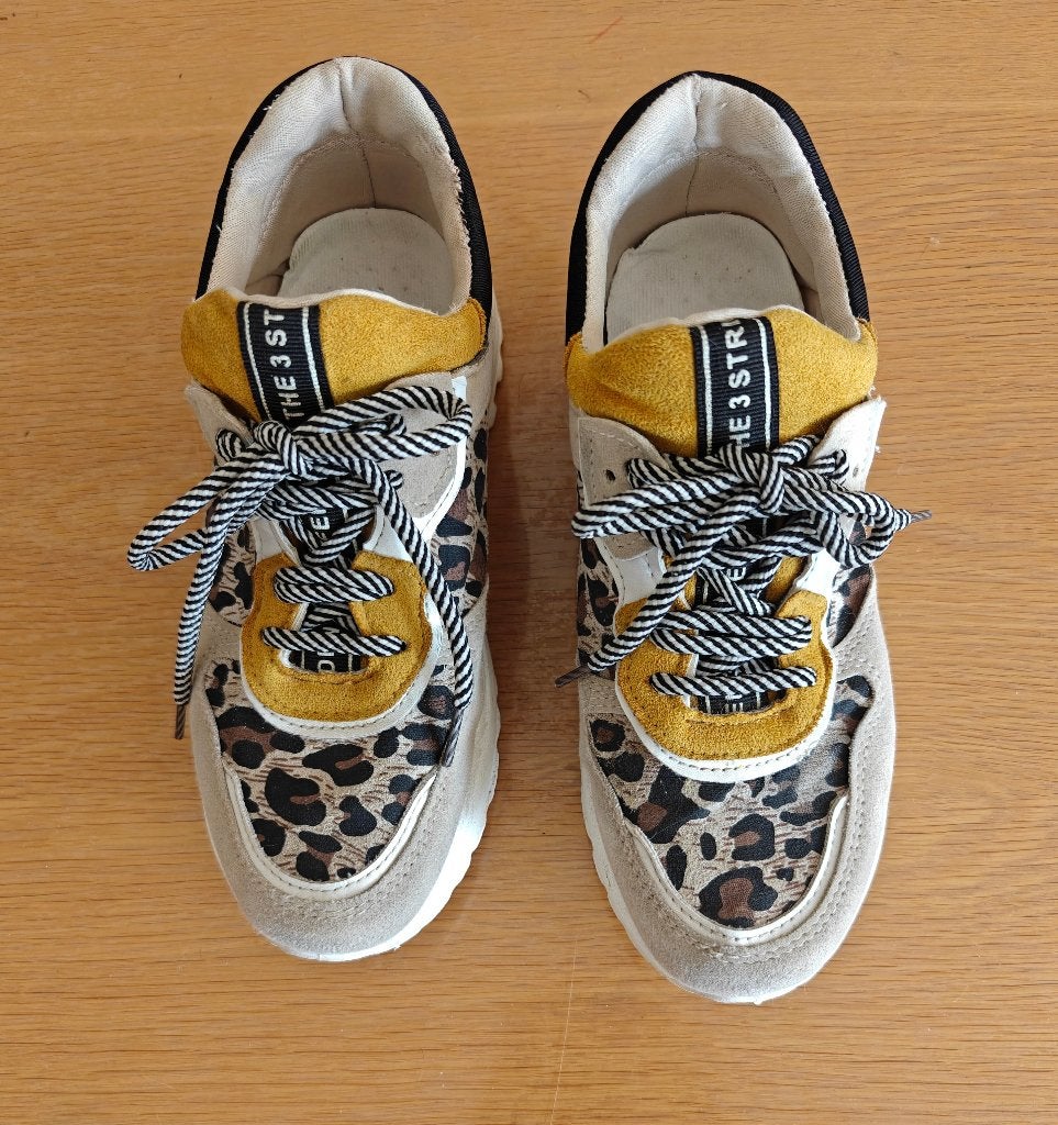 Sneakers Bl170P Beige Leopard - maat 37, Beige, Ophalen of Verzenden, Sneakers of Gympen, Gedragen