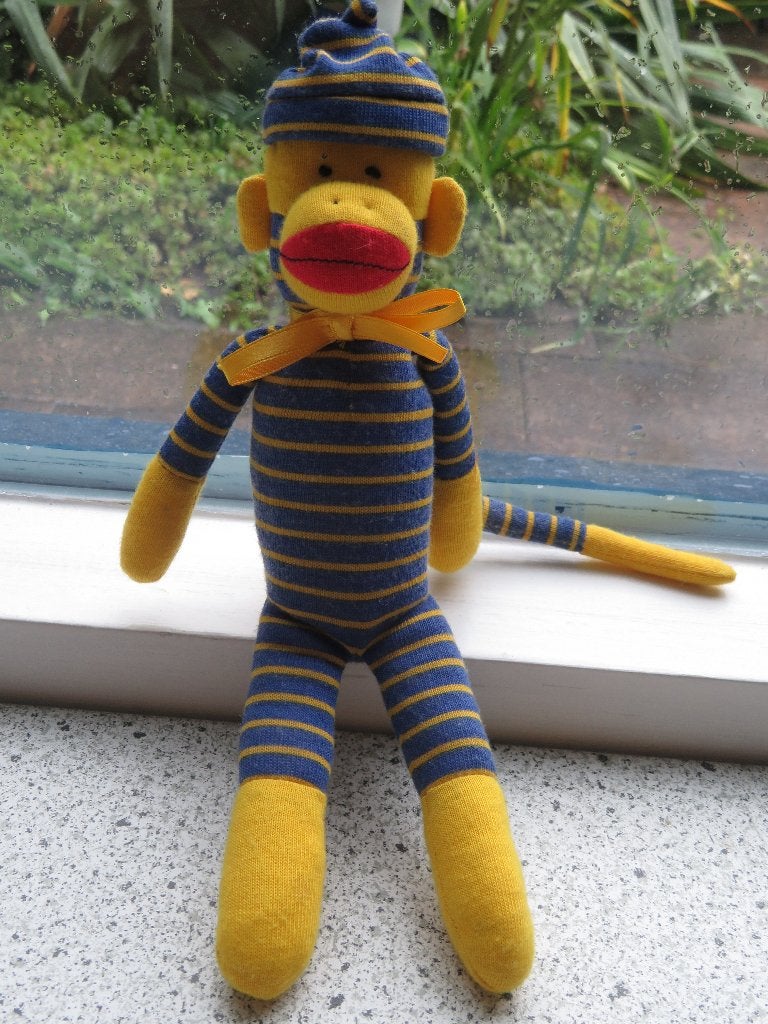 Aap aapje Sock Hoppers 1998 North American Bear Co "sokpop, Overige merken, Ophalen of Verzenden, Zo goed als nieuw, Wasbaar