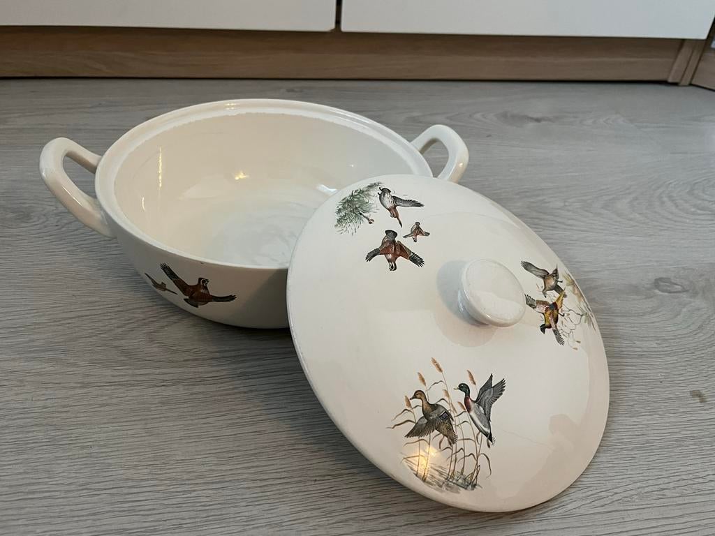 Vintage terrine met deksel - Villeroy & Boch, Jagersmotief, Ophalen of Verzenden
