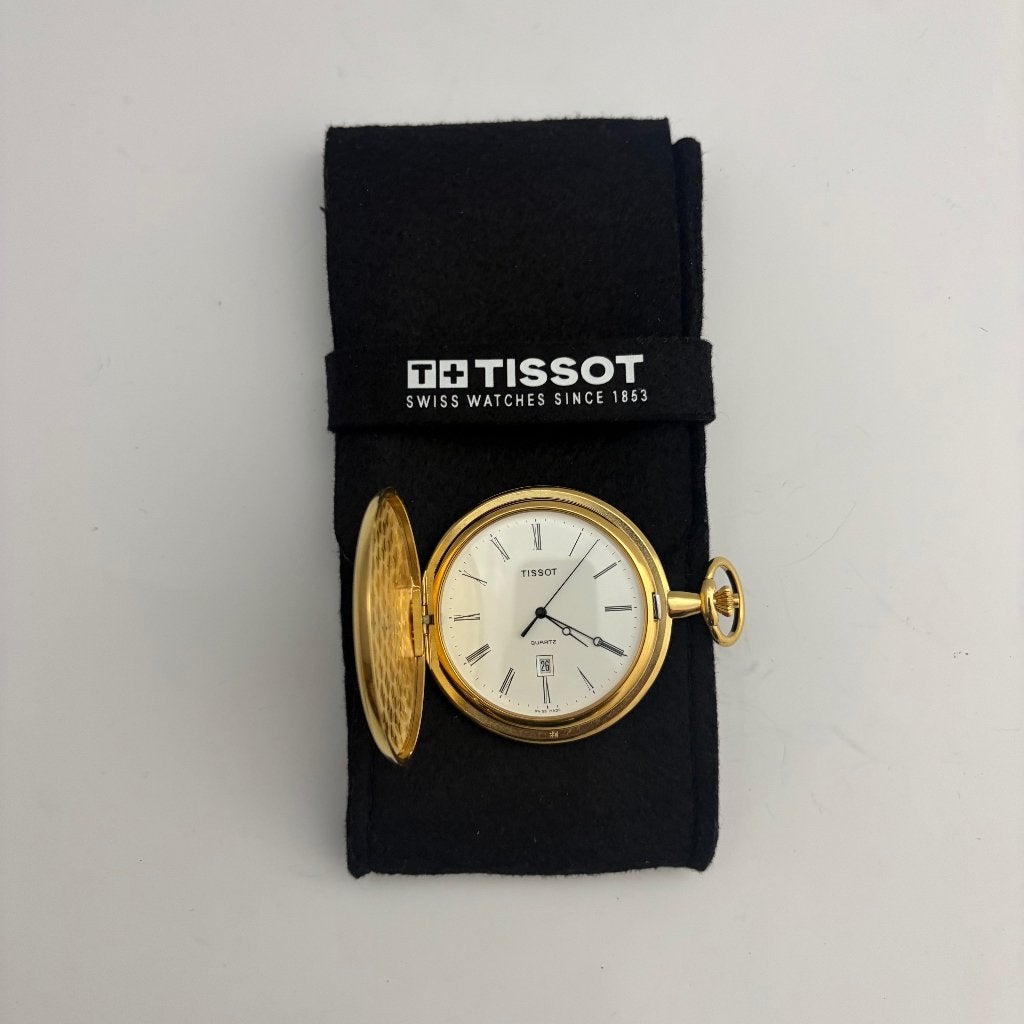 Tissot - T-Pocket Savonnette Quartz - Gold PVD -Pocket Watch, Zakhorloge, Staal, Tissot, 1960 of later